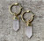 Pink Rose Quartz Crystal Point Earrings with Gold Hoops