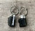 Silver Electroplated Raw Black Tourmaline Silver Statement Earrings