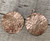 Large Round Circle Hammered Texture Rose Gold Brass Statement Earrings 