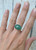 Horizontal Elegant Oval Emerald Green Aventurine Statement Sterling Silver Ring