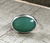 Horizontal Elegant Oval Emerald Green Aventurine Statement Sterling Silver Ring