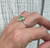 Minimalist Apple Green Brazil Oval Prehnite Elegant Solitaire Sterling Silver Ring