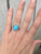 Oval Simulated Blue Opal Elegant Birthstone Ring in Sterling Silver 