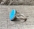 Oval Simulated Blue Opal Elegant Birthstone Ring in Sterling Silver 