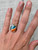 Elegant Cushion Cut Spiny Oyster Copper Turquoise Sterling Silver Ring