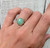 Free Form Light Green Chrysoprase Solitaire Sterling Silver Ring