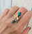 Marquise Spiny Oyster Copper Turquoise Sterling Silver Ring