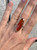 Long Oval Faceted Orange Chalcedony Sterling Silver Ring