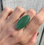 Long Oval Green Aventurine Sterling Silver Statement Ring