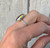 Elegant Faceted Marquise Multi Colored Aurora Opal Doublet Sterling Silver Ring 