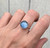 Elegant Faceted Round Blue Aurora Opal Doublet Sterling Silver Ring 