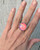 Large Round Neon Baby Pink Aurora Opal Doublet Sterling Silver Ring