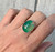 Elegant Large Oval Multi Colored Green Aurora Opal Doublet Sterling Silver Ring