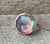 Large Round Faceted Multi Colored Aurora Opal Doublet Sterling Silver Ring