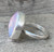 Large Round Faceted Multi Colored Aurora Opal Doublet Sterling Silver Ring Size 7.5-8