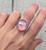 Large Round Faceted Multi Colored Aurora Opal Doublet Sterling Silver Ring Size 7.5-8
