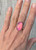 Edgy Oval Bright Pink Aurora Opal Quartz Sterling Silver Ring