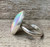 Edgy Oval Bright Pink Aurora Opal Quartz Sterling Silver Ring