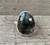 Faceted Black Crystal Rutilated Quartz Sterling Silver Ring in Serrated Setting  7.5-8