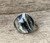 Faceted Black Crystal Rutilated Quartz Sterling Silver Ring in Serrated Setting 7-7.5