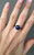 Geometric Cobalt Blue Lapis Lazuli Octagon in Dark Patina Oxidized Sterling Silver or Bright Sterling Silver Ring | Lapis Lazuli Ring