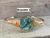 Gold Electroplated Hexagon Turquoise Cuff Bracelet 
