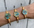 Gold Electroplated Hexagon Turquoise Cuff Bracelet 