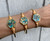 Gold Electroplated Hexagon Turquoise Cuff Bracelet 