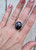 Elegant Large Oval Faceted Dark Purple Raw Sapphire Sterling Silver Ring