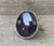 Elegant Large Oval Faceted Dark Purple Raw Sapphire Sterling Silver Ring