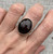 Elegant Large Oval Faceted Dark Purple Raw Sapphire Sterling Silver Ring