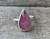 Elegant Pink Teardrop Faceted Raw Sapphire Sterling Silver Ring