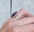 Elegant Merlot Orange Diamond Shaped Faceted Raw Sapphire Sterling Silver Ring