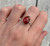 Free Form Faceted Red Garnet Sterling Silver Ring