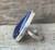 Large Teardrop Navy Blue Lapis Lazuli Sterling Silver Ring Size 