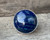 Large Round Navy Blue and Gold Flecked Lapis Lazuli Sterling Silver Statement Ring