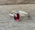 Made to Order Dainty Solitaire Faceted Red Garnet Sterling Silver Birthstone Ring