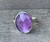 Free Form Faceted Purple Amethyst Sterling Silver Ring Size 6-7