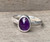 Free Form Faceted Purple Amethyst Sterling Silver Ring Size 7-8