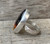 Black Yellow Orange Sparkly Oval Agate Quartz Doublet Sterling Silver Ring Size 8