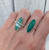 Oval Striped or Swirly Green Agate Sterling Silver Ring 