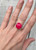 Geometric Faceted Free Form Hot Pink Chalcedony Sterling Silver Ring