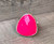 Geometric Triangle Faceted Hot Pink Chalcedony Sterling Silver Ring Size 7-7.5