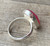 Ombre Hot Pink Faceted Free Form Chalcedony Sterling Silver Ring Size 7.5-8.5