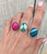 Made to Order Pink Blue or Green Swirly Striped Agate Sterling Silver Ring 