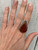 Pear Shaped Red Orange Yellow Bloodstone Sterling Silver Statement Ring