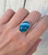 Blue Swirly Striped Agate Sterling Silver Ring