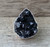 Rocker Black Crystal Onyx Druzy Sterling Silver Ring Size 7.75