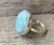 20mm Round Light Blue Amazonite Sterling Silver Solitaire Ring