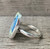 Stunning Oval Bright Light Blue Colored Monarch Sterling Opal Chatoyant Gemstone Ring